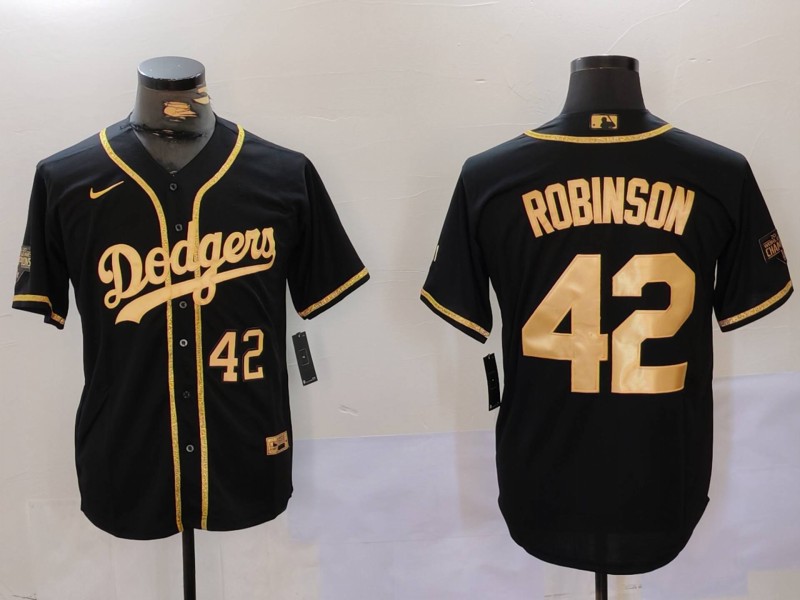 Men Los Angeles Dodgers #42 Robinson Black Game 2024 Nike MLB Jersey style 912->indianapolis colts->NFL Jersey
